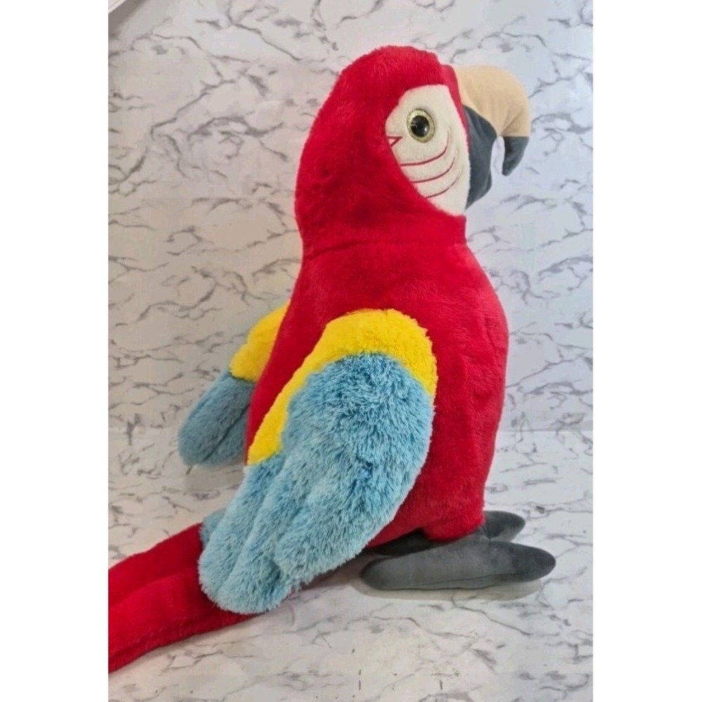 Jumbo Giant Scarlet MACAW PARROT XL Plush Tiki Room Jungle Stuffed Animal Decor